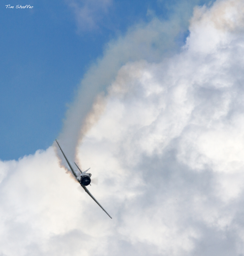 A T-6 Zero dives to attack during the Tora Tora Tora reenactment
